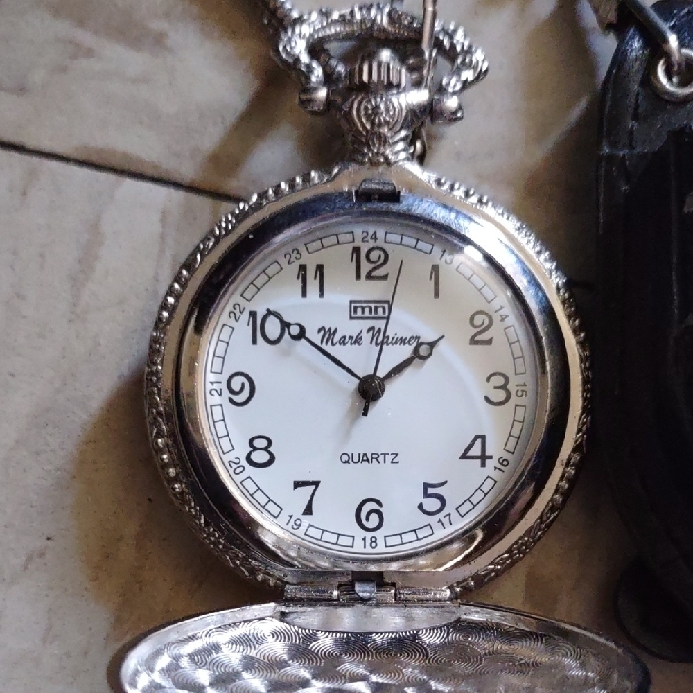 W Black Leather Keychain with Silver Eagle Emblem